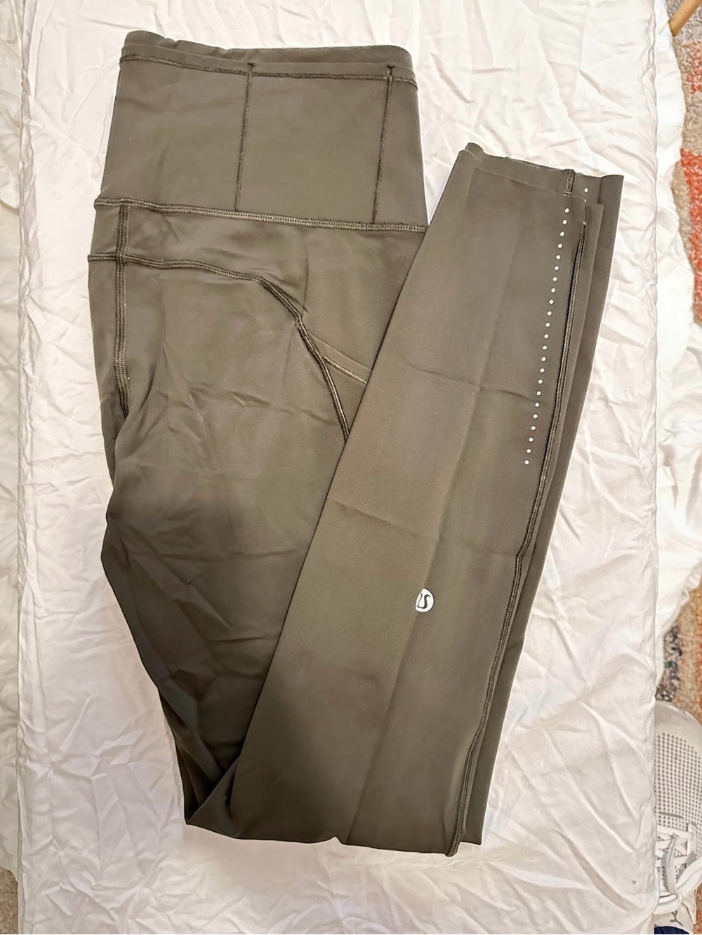 🍋Lululemon Fast & Free High Rise with Pockets 25" in Dark Olive Size 6